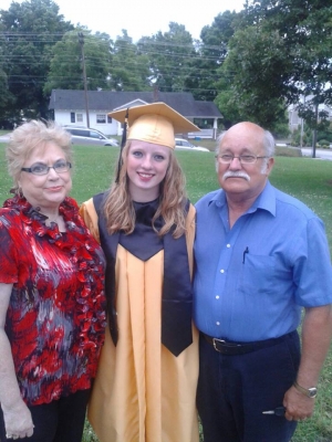 Lacy with her grandparents, Barbara and John Cannon